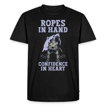 Cordes d'entraînement à la corde, cordes de combat, cadeaux de remise en forme - T-shirt Premium bio Homme - noir - Devant - Nico (187cm)