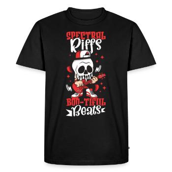Drôle Horreur Spooky Guitariste Guitariste Fantomatique - T-shirt Premium bio Homme - noir - Devant - Nico (187cm)