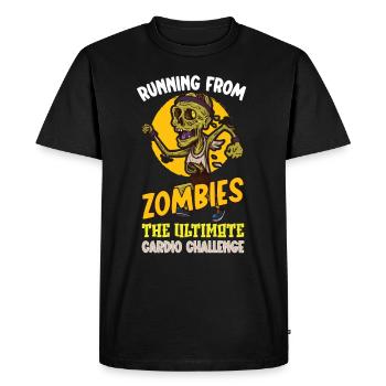 Drôle d’horreur zombie marathon jogging runner - T-shirt Premium bio Homme - noir - Devant - Nico (187cm)