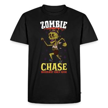 Drôle d’horreur zombie marathon jogging runner - T-shirt Premium bio Homme - noir - Devant - Nico (187cm)
