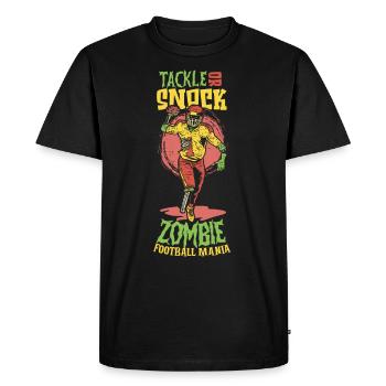 Horror Zombie Player Zombie Linebacker Soccer - Men's Premium Organic T-Shirt - black - Front - Nico (187cm)