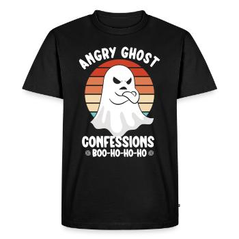 Ghostbusters Funny Ghost Angry Ghost - Men's Premium Organic T-Shirt - black - Front - Nico (187cm)