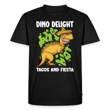 T-rex Taco Lovers Cuisine mexicaine - T-shirt Premium bio Homme - noir - Devant - Nico (187cm)