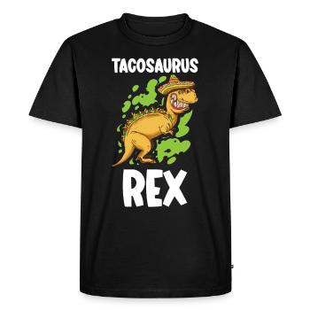 T-rex Taco Lovers Cuisine mexicaine - T-shirt Premium bio Homme - noir - Devant - Nico (187cm)