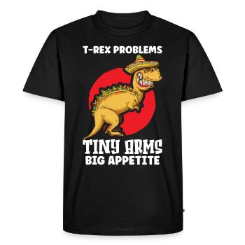 T-rex Taco Lovers Cuisine mexicaine - T-shirt Premium bio Homme - noir - Devant - Nico (187cm)