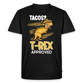 T-rex Taco Lovers Cuisine mexicaine - T-shirt Premium bio Homme - noir - Devant - Nico (187cm)