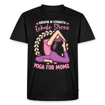 Yoga Maman Vie Yoga Pratique Maternité - T-shirt Premium bio Homme - noir - Devant - Nico (187cm)