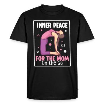 Yoga Maman Vie Yoga Pratique Maternité - T-shirt Premium bio Homme - noir - Devant - Nico (187cm)