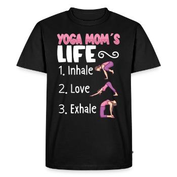 Yoga Maman Vie Yoga Pratique Maternité - T-shirt Premium bio Homme - noir - Devant - Nico (187cm)