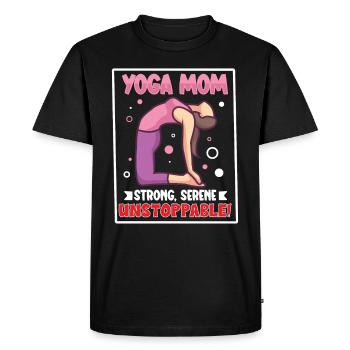 Yoga Maman Vie Yoga Pratique Maternité - T-shirt Premium bio Homme - noir - Devant - Nico (187cm)