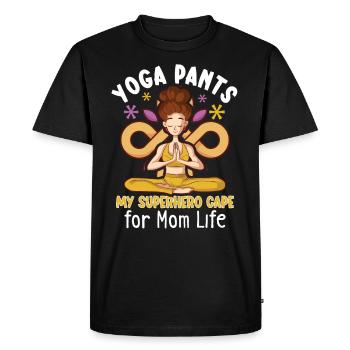 Yoga Maman Vie Yoga Pratique Maternité - T-shirt Premium bio Homme - noir - Devant - Nico (187cm)