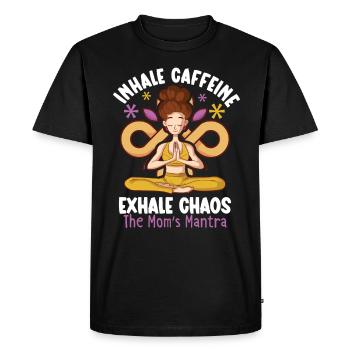 Yoga Maman Vie Yoga Pratique Maternité - T-shirt Premium bio Homme - noir - Devant - Nico (187cm)