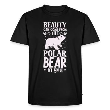 Ours polaire Réchauffement climatique Chasse au phoque arctique Ursus - T-shirt Premium bio Homme - noir - Devant - Nico (187cm)