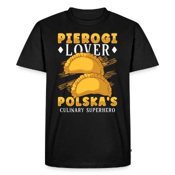 Pierogi Cuisine polonaise Patrimoine polonais Cuisine polonaise - T-shirt Premium bio Homme - noir - Devant - Nico (187cm)