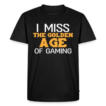 Drôle de culture du jeu rétro - T-shirt Premium bio Homme - noir - Devant - Nico (187cm)