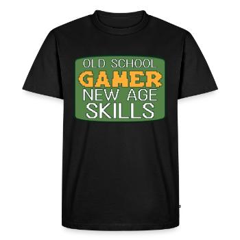 Drôle de culture du jeu rétro - T-shirt Premium bio Homme - noir - Devant - Nico (187cm)