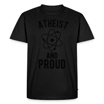 Athée, Athéisme, Anti-religion, Sécurité, - T-shirt Premium bio Homme - noir - Devant - Nico (187cm)