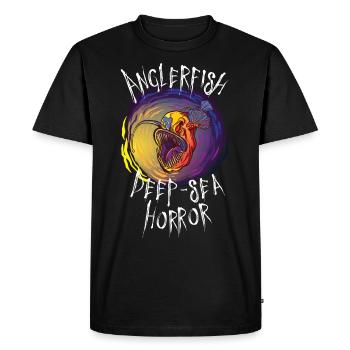 Monkfish Deep Sea Creature Abyssal Horror Bio - Men's Premium Organic T-Shirt - black - Front - Nico (187cm)