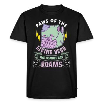 Zombie Cat Undead Kitty Horror Meow Creepy - Men's Premium Organic T-Shirt - black - Front - Nico (187cm)