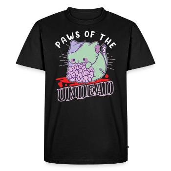 Zombie Cat Undead Kitty Horror Meow Creepy - Men's Premium Organic T-Shirt - black - Front - Nico (187cm)