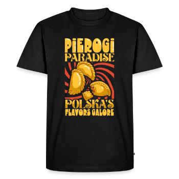 Pierogi Cuisine polonaise Patrimoine polonais Cuisine polonaise - T-shirt Premium bio Homme - noir - Devant - Nico (187cm)