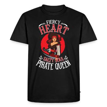 Pirate Bateau Pirate Femme Capitaine Pirate - T-shirt Premium bio Homme - noir - Devant - Nico (187cm)