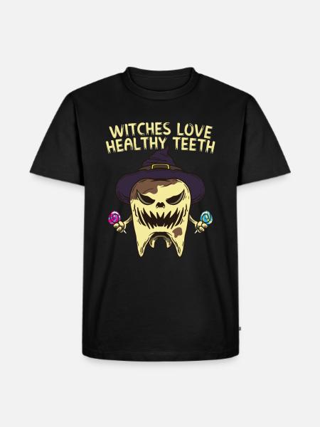 Creepy Halloween teeth creepy - Men's Premium Organic T-Shirt - black