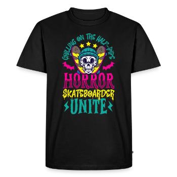 Horror Skateboarder Halloween Skateboard Cadeau - T-shirt Premium bio Homme - noir - Devant - Nico (187cm)