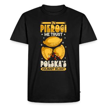 Pierogi Cuisine polonaise Patrimoine polonais Cuisine polonaise - T-shirt Premium bio Homme - noir - Devant - Nico (187cm)