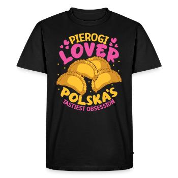 Pierogi Cuisine polonaise Patrimoine polonais Cuisine polonaise - T-shirt Premium bio Homme - noir - Devant - Nico (187cm)