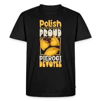 Pierogi Cuisine polonaise Patrimoine polonais Cuisine polonaise - T-shirt Premium bio Homme - noir - Devant - Nico (187cm)