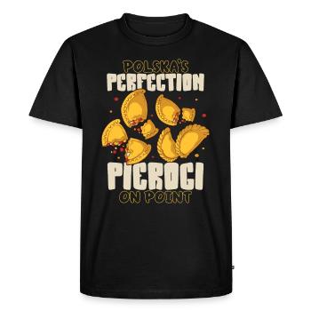 Pierogi Cuisine polonaise Patrimoine polonais Cuisine polonaise - T-shirt Premium bio Homme - noir - Devant - Nico (187cm)