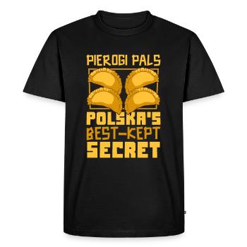 Pierogi Cuisine polonaise Patrimoine polonais Cuisine polonaise - T-shirt Premium bio Homme - noir - Devant - Nico (187cm)