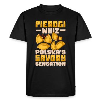 Pierogi Cuisine polonaise Patrimoine polonais Cuisine polonaise - T-shirt Premium bio Homme - noir - Devant - Nico (187cm)