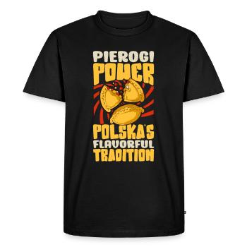 Pierogi Cuisine polonaise Patrimoine polonais Cuisine polonaise - T-shirt Premium bio Homme - noir - Devant - Nico (187cm)