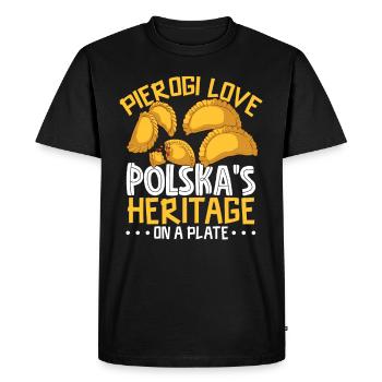 Pierogi Cuisine polonaise Patrimoine polonais Cuisine polonaise - T-shirt Premium bio Homme - noir - Devant - Nico (187cm)