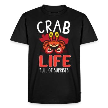 Crab crab crab whisperer crab hunting fisherman - Men's Premium Organic T-Shirt - black - Front - Nico (187cm)