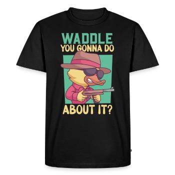 Gangster Rubber Ducks Mobster Mallards Ducky Dons - T-shirt Premium bio Homme - noir - Devant - Nico (187cm)