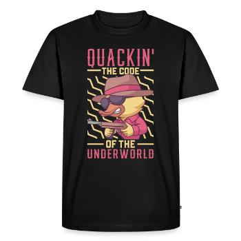 Gangster Rubber Ducks Mobster Mallards Ducky Dons - T-shirt Premium bio Homme - noir - Devant - Nico (187cm)