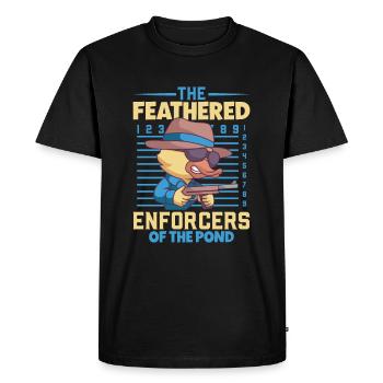 Gangster Rubber Ducks Mobster Mallards Ducky Dons - T-shirt Premium bio Homme - noir - Devant - Nico (187cm)