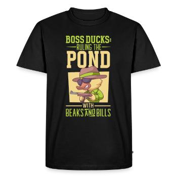 Gangster Rubber Ducks Mobster Mallards Ducky Dons - T-shirt Premium bio Homme - noir - Devant - Nico (187cm)