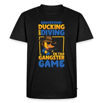 Gangster Rubber Ducks Mobster Mallards Ducky Dons - T-shirt Premium bio Homme - noir - Devant - Nico (187cm)