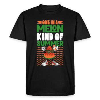 Pastèque Funny Fruit Drôle de dicton - T-shirt Premium bio Homme - noir - Devant - Nico (187cm)
