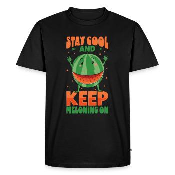 Pastèque Funny Fruit Drôle de dicton - T-shirt Premium bio Homme - noir - Devant - Nico (187cm)