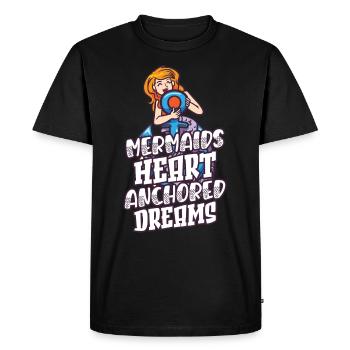 Sirène Queen Sea Royal Ocean Monarque - T-shirt Premium bio Homme - noir - Devant - Nico (187cm)