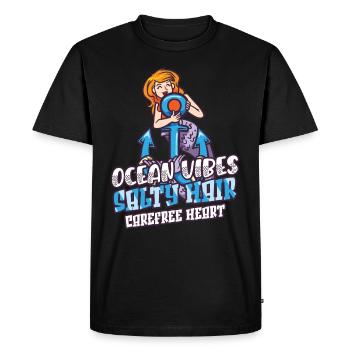 Sirène Queen Sea Royal Ocean Monarque - T-shirt Premium bio Homme - noir - Devant - Nico (187cm)