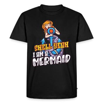 Sirène Queen Sea Royal Ocean Monarque - T-shirt Premium bio Homme - noir - Devant - Nico (187cm)