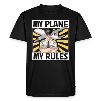 Pilote Aviation Avion Compagnie aérienne Futurs pilotes - T-shirt Premium bio Homme - noir - Devant - Nico (187cm)