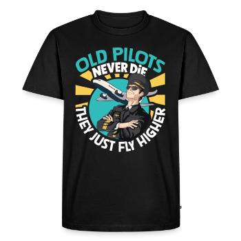 Pilote Aviation Avion Compagnie aérienne Futurs pilotes - T-shirt Premium bio Homme - noir - Devant - Nico (187cm)