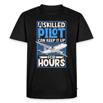 Pilote Aviation Avion Compagnie aérienne Futurs pilotes - T-shirt Premium bio Homme - noir - Devant - Nico (187cm)
